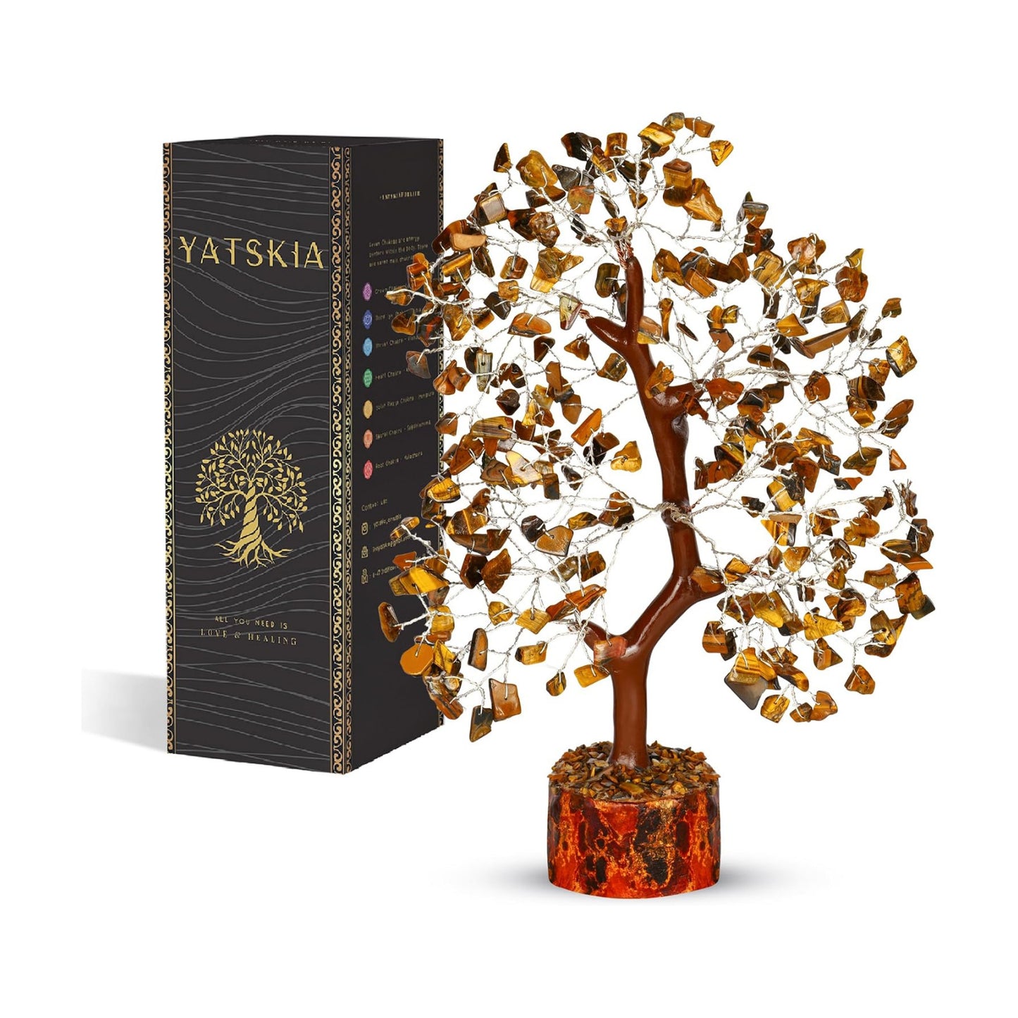 YATSKIA Tiger Eye Crystal Tree | Crystal Tree Decor | Spritual Gifts | Desk Decor for Women | Birthday Gifts for Women