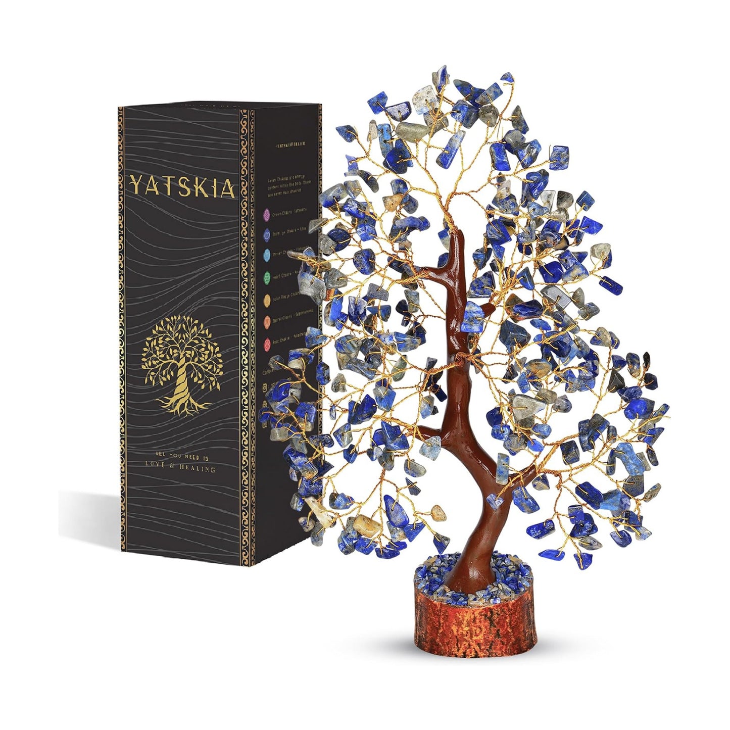 YATSKIA Lapis Lazuli Crystal Tree | Healing Crystal Gemstone Tree Decor | Home Office Decor | Housewarming Gifts New