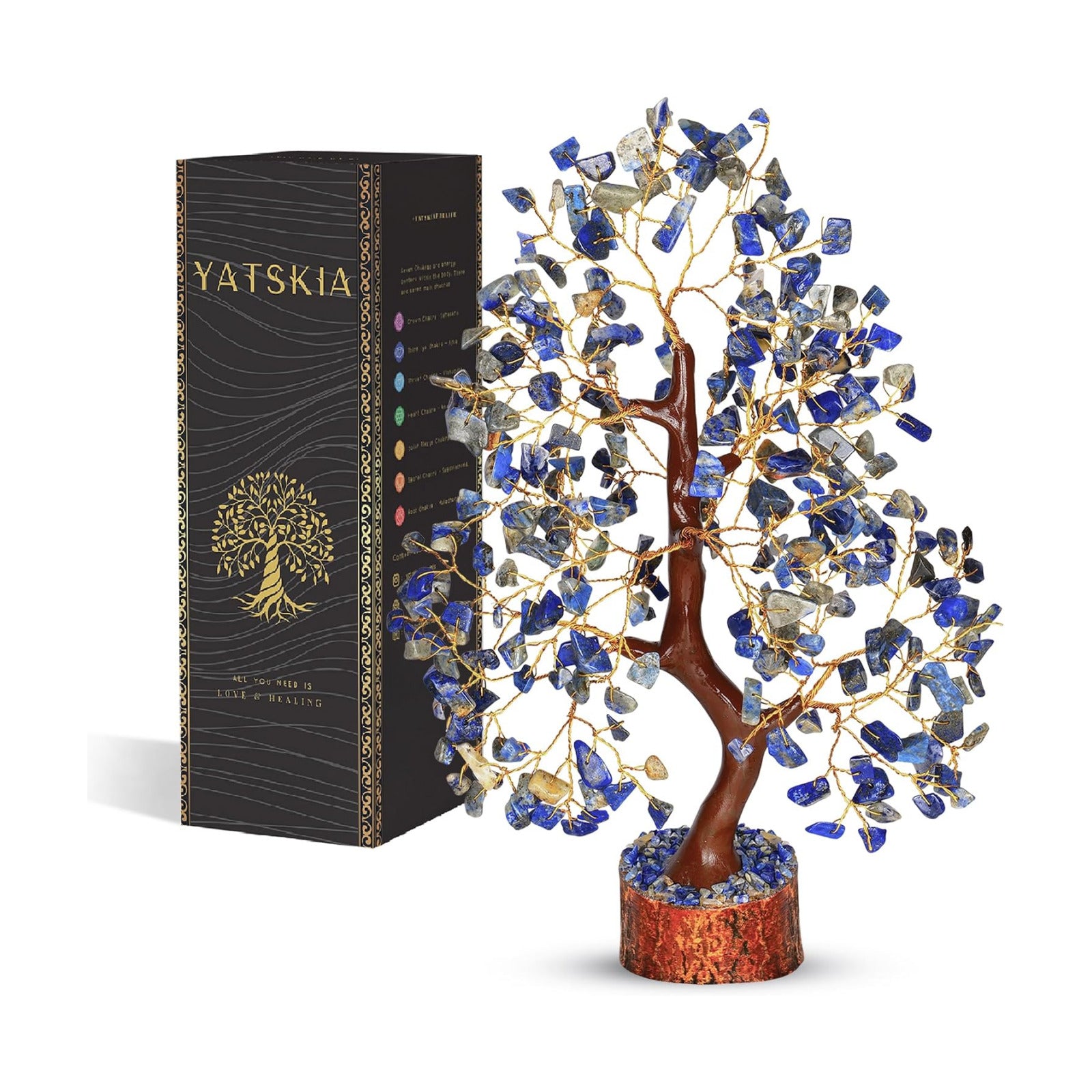 YATSKIA Lapis Lazuli Crystal Tree | Healing Crystal Gemstone Tree Decor | Home Office Decor | Housewarming Gifts New