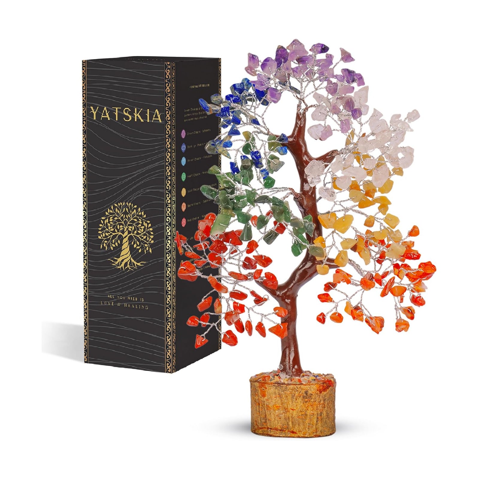Yatskia Chakra Tree of Life - Crystals and Healing Stones - Feng Shui Decor - Meditation Accessories - Gift for