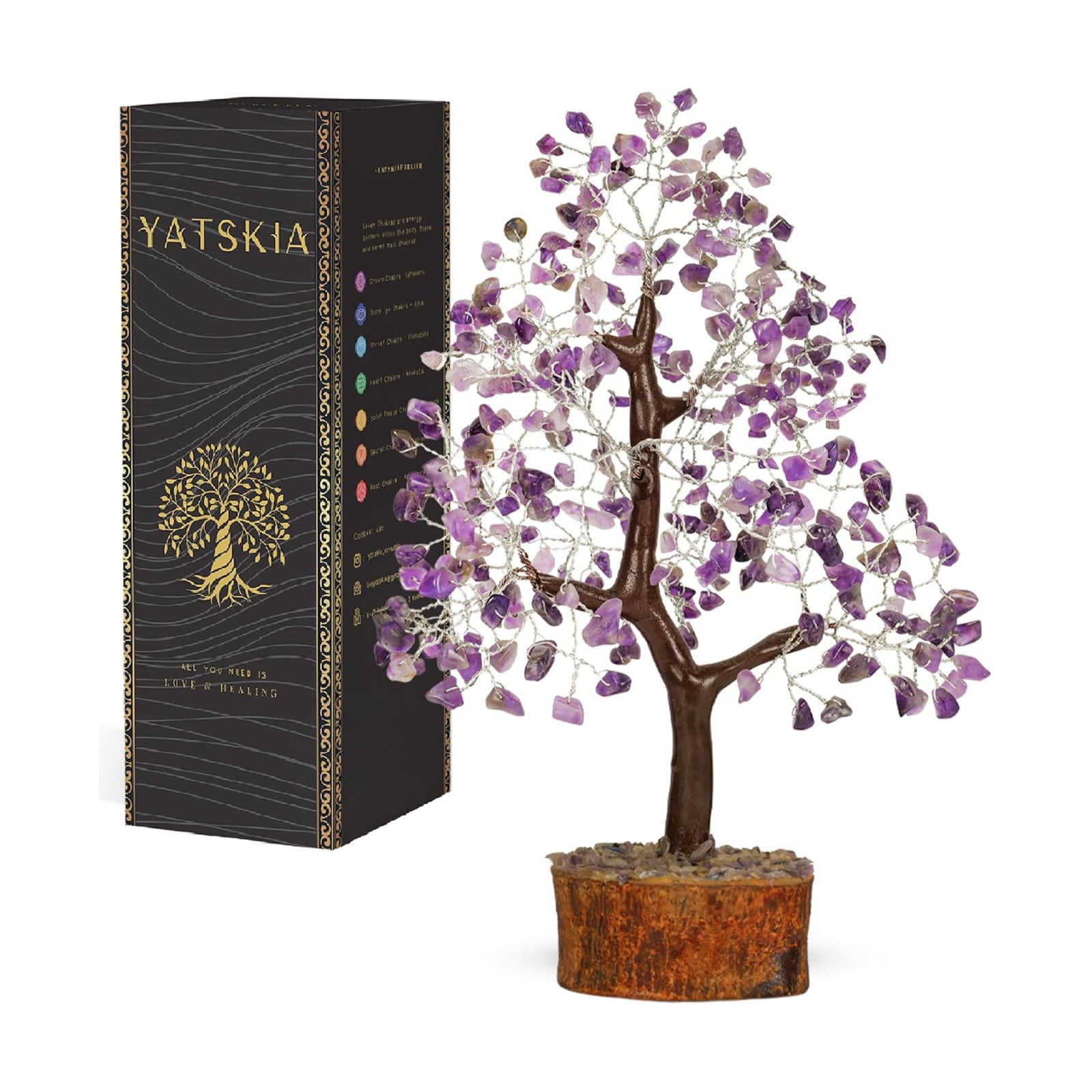 YATSKIA Amethyst Crystal Tree | Purple Gemstone Tree | Spiritual Gifts | Gemstones and Crystals | Home Decor Gifts