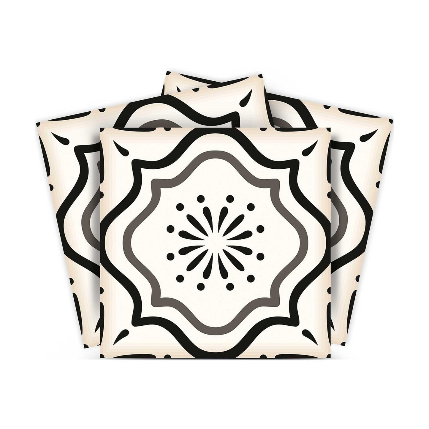 & White Collection Peel and Stick Tile Stickers 24 PC Set backsplash Tile Decals Bathroom & / Black