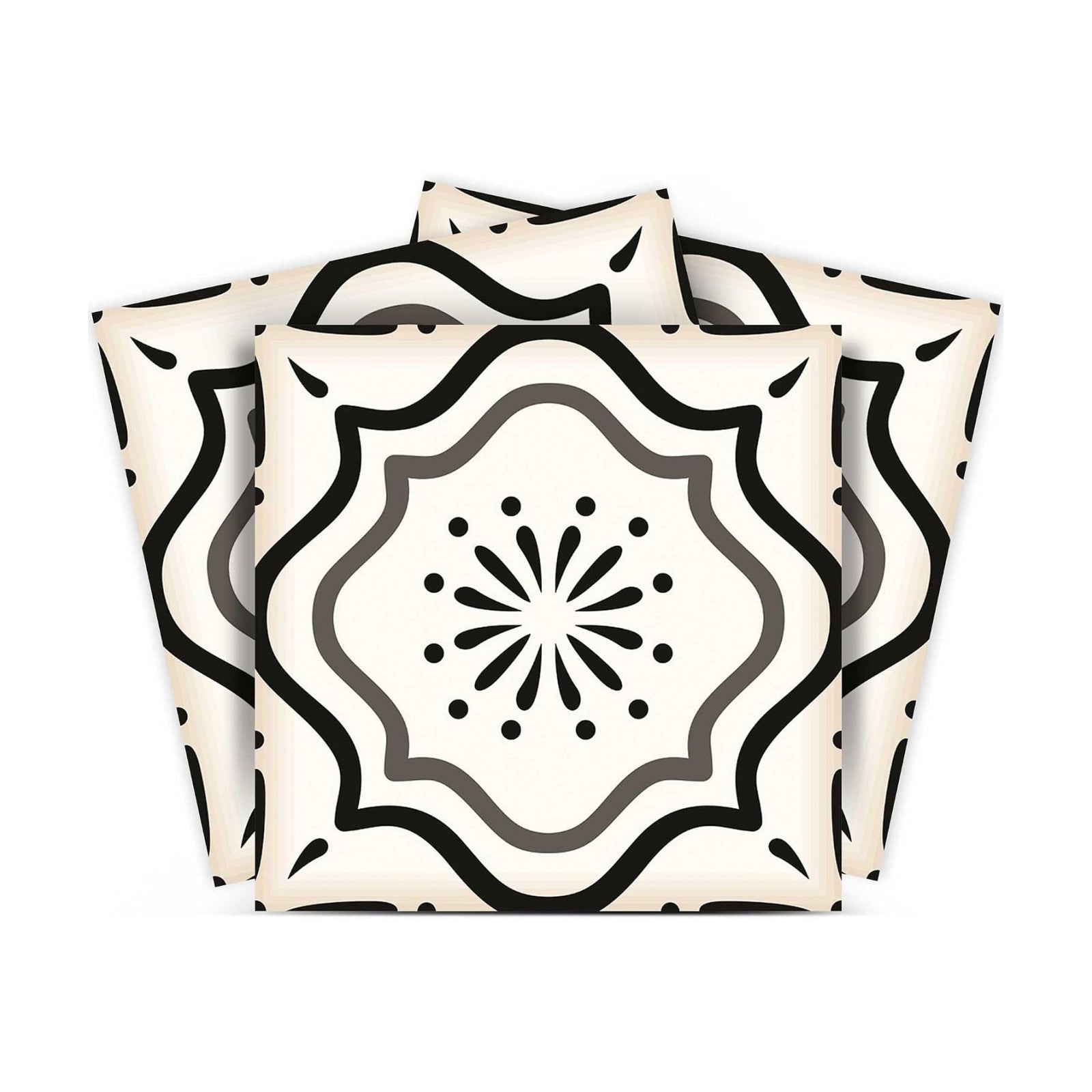 & White Collection Peel and Stick Tile Stickers 24 PC Set backsplash Tile Decals Bathroom & / Black