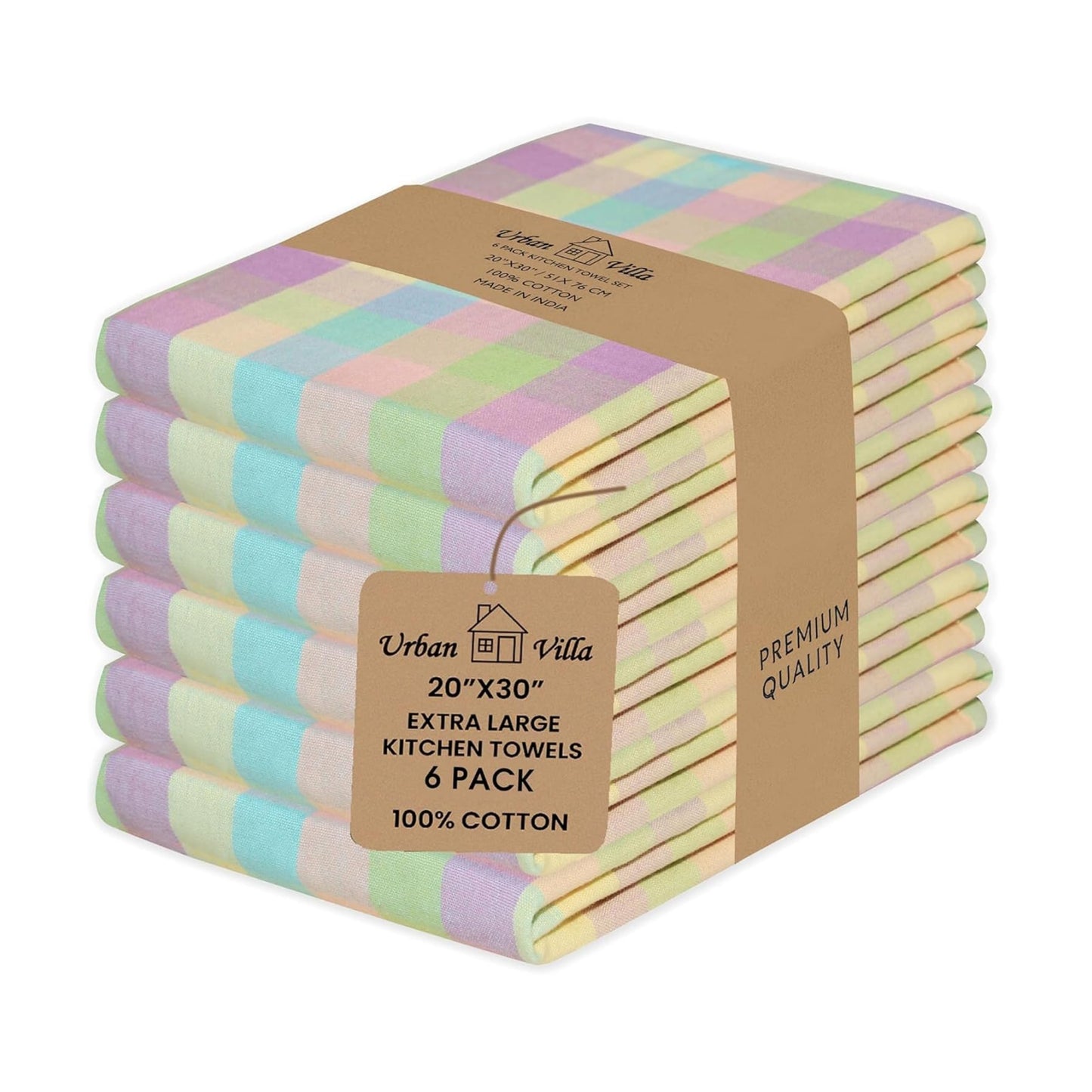 Urban Villa Kitchen Towels Cotton Dish Towels 20”x30” (Set of 6) Easter
