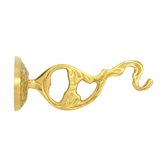 High Polished Brass Wall Hook / 5 Inch