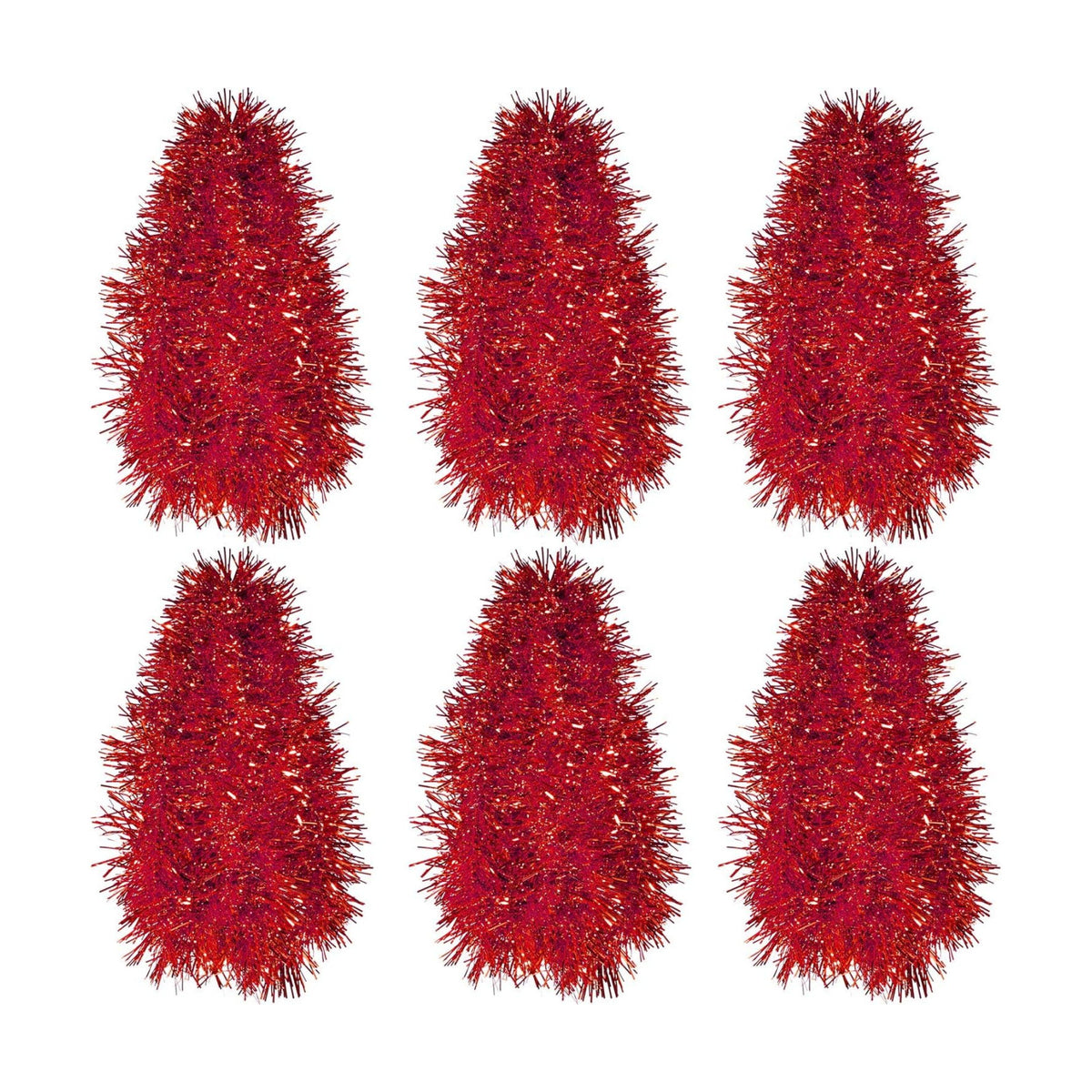 Shappy 90 ft 6 Rolls Christmas Tinsel Garland for Tree, Red