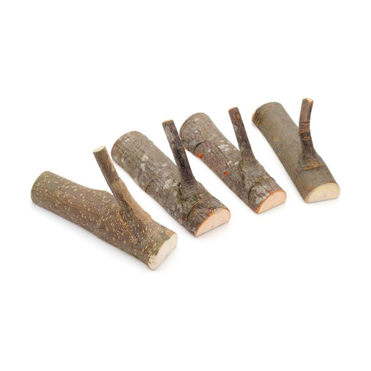 Vintage Real Wood Tree Branch Wall Hook / 4-5cm / with Tree Bark / Set of 4