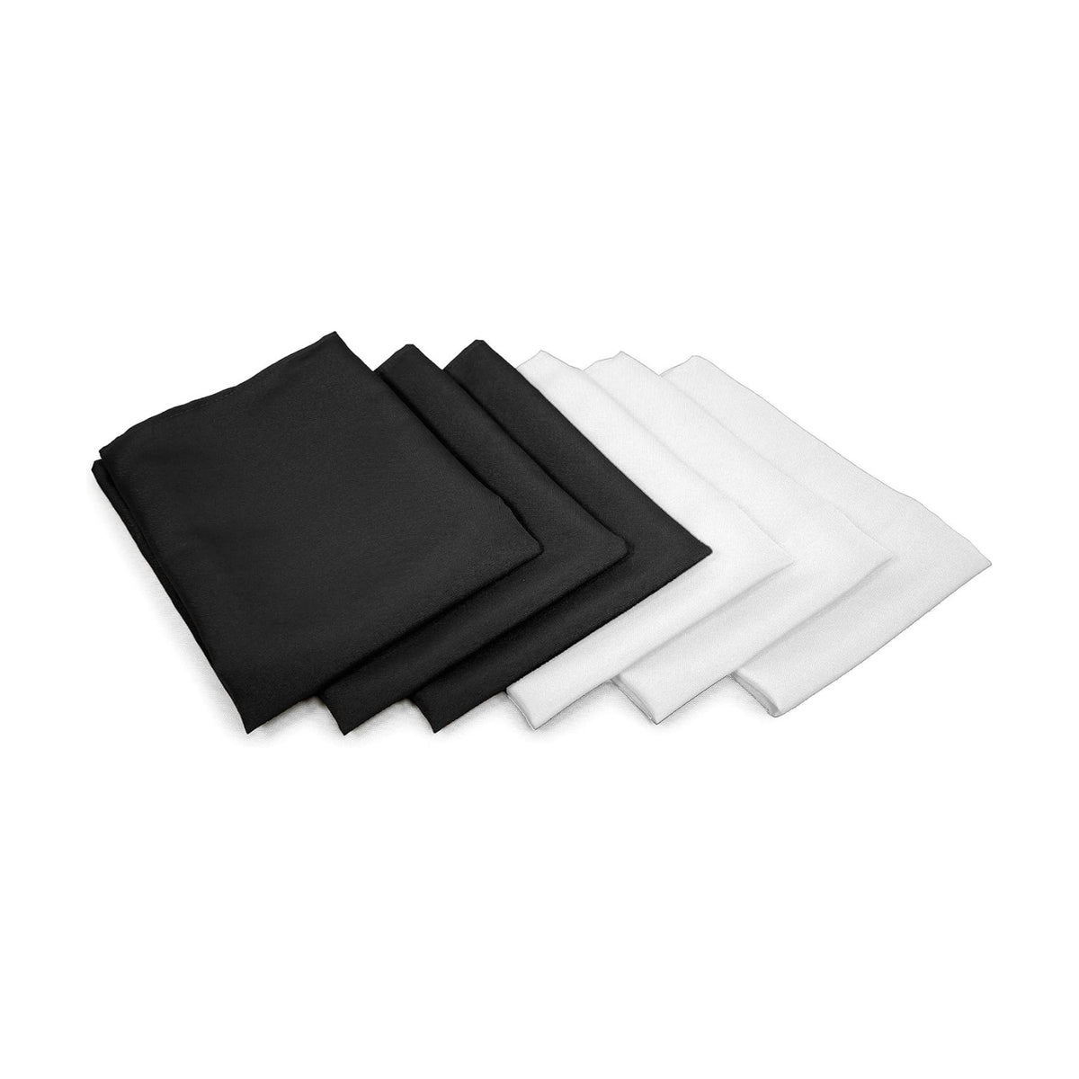 TableLinensforLess Winter & New Year's Cloth Napkin Sets - Black/White (Set of 6 & 12)