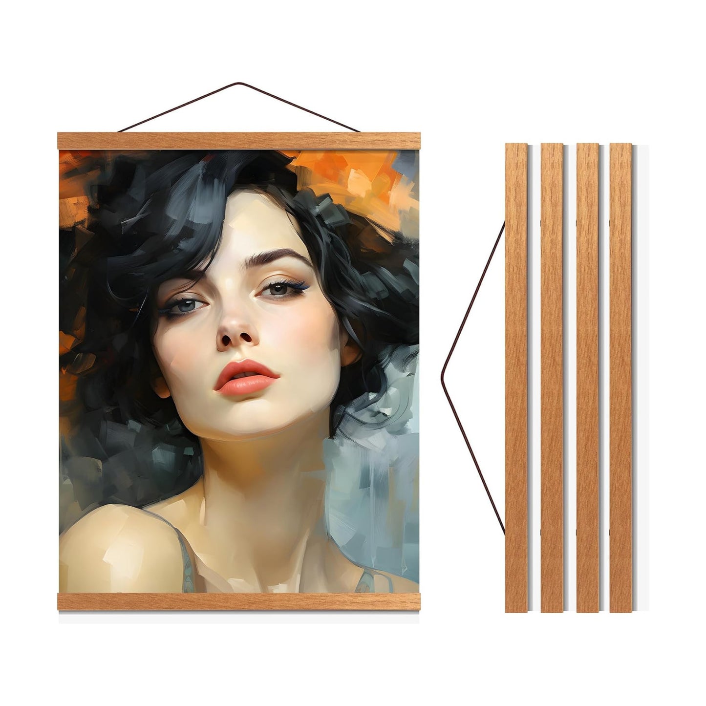 Magnetic Poster Hanger 36” Poster Frame with Strong Magnets, Complete Hanging Kit for Posters, Art, Maps, and More