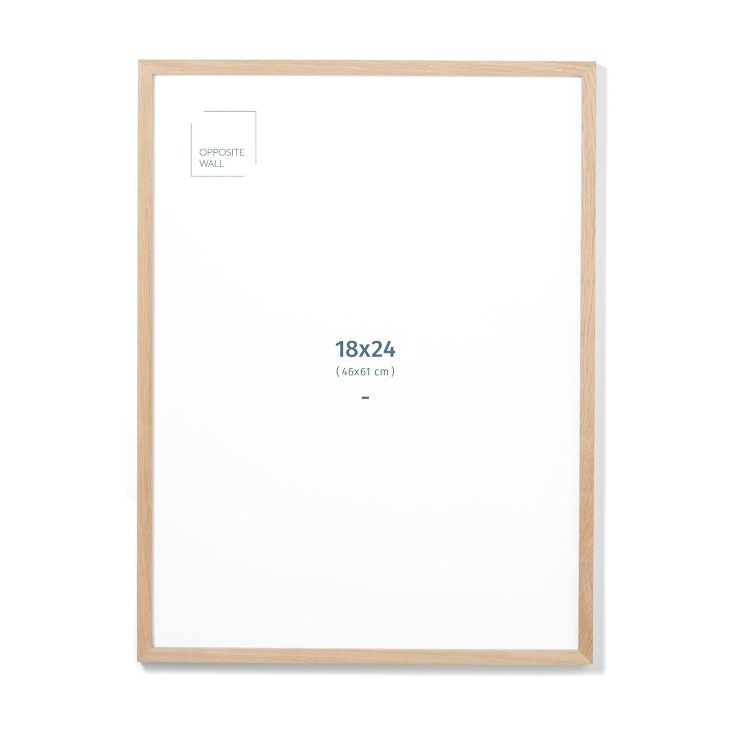 Opposite Wall - 18x24 in - Natural Solid Oak Wood Picture Frame - Lightweight, Versatile & Shatterproof - Wall Hanging