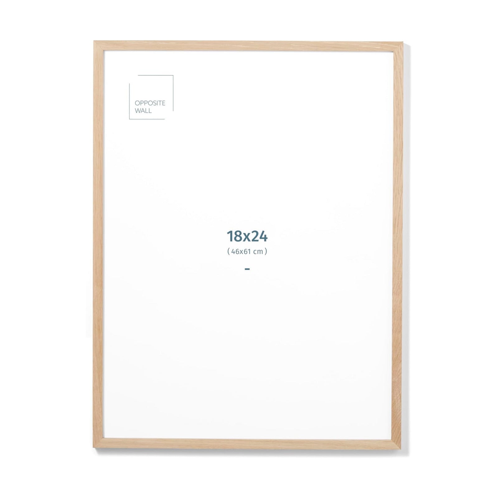 Opposite Wall - 18x24 in - Natural Solid Oak Wood Picture Frame - Lightweight, Versatile & Shatterproof - Wall Hanging