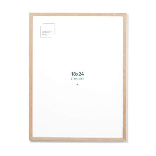 Opposite Wall - 18x24 in - Natural Solid Oak Wood Picture Frame - Lightweight, Versatile & Shatterproof - Wall Hanging