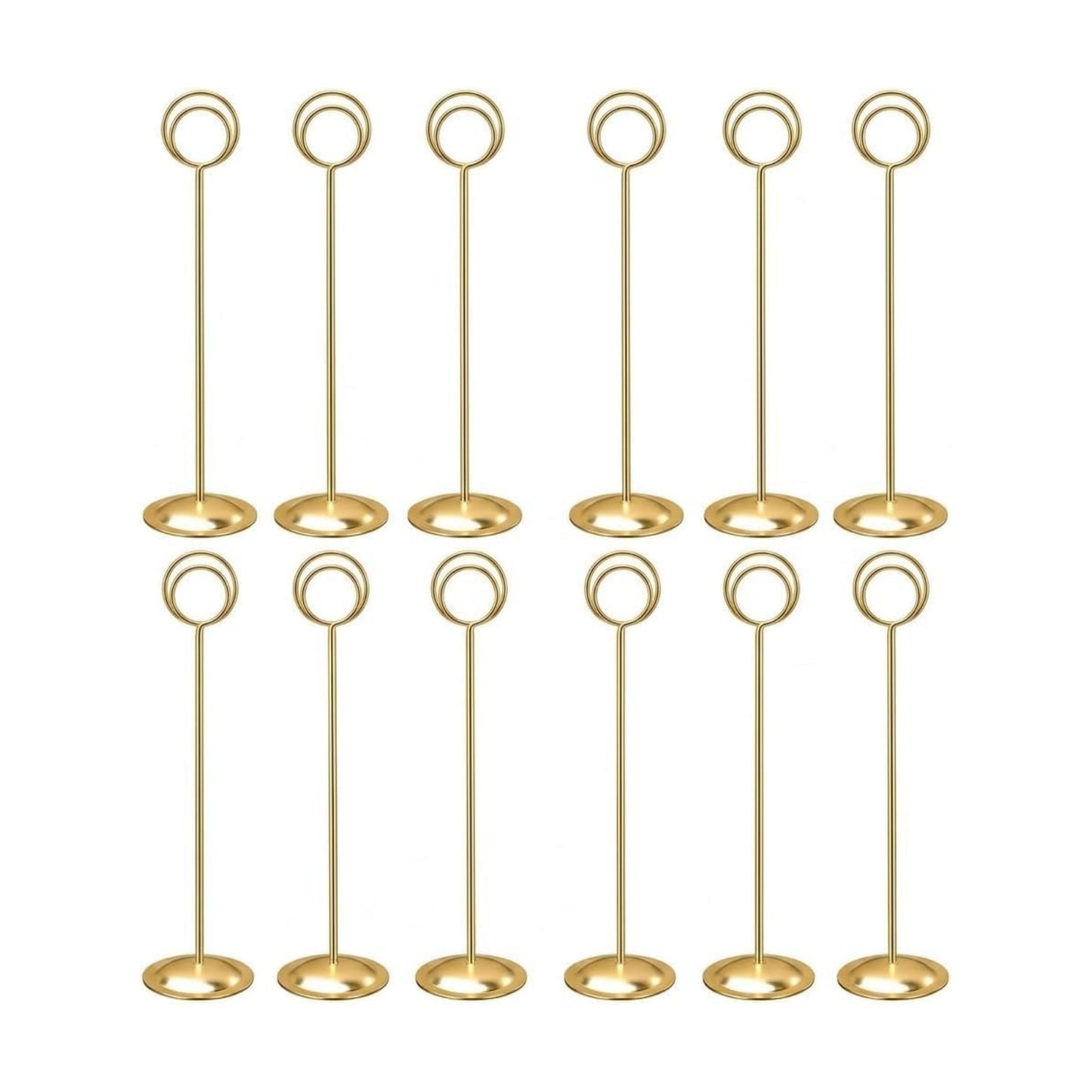 HOHIYA 12 Pack 12" Gold Table Number Holders for Weddings & Events | Elegant gold stands display table numbers, menus