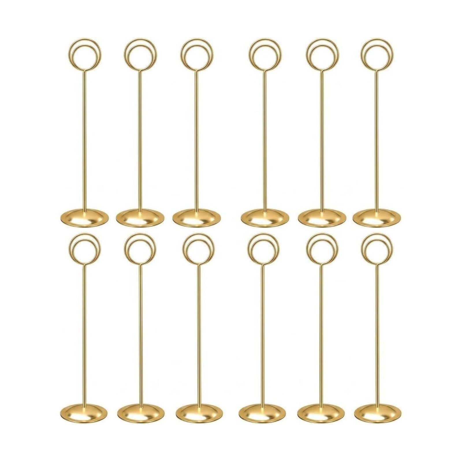 HOHIYA 12 Pack 12" Gold Table Number Holders for Weddings & Events | Elegant gold stands display table numbers, menus