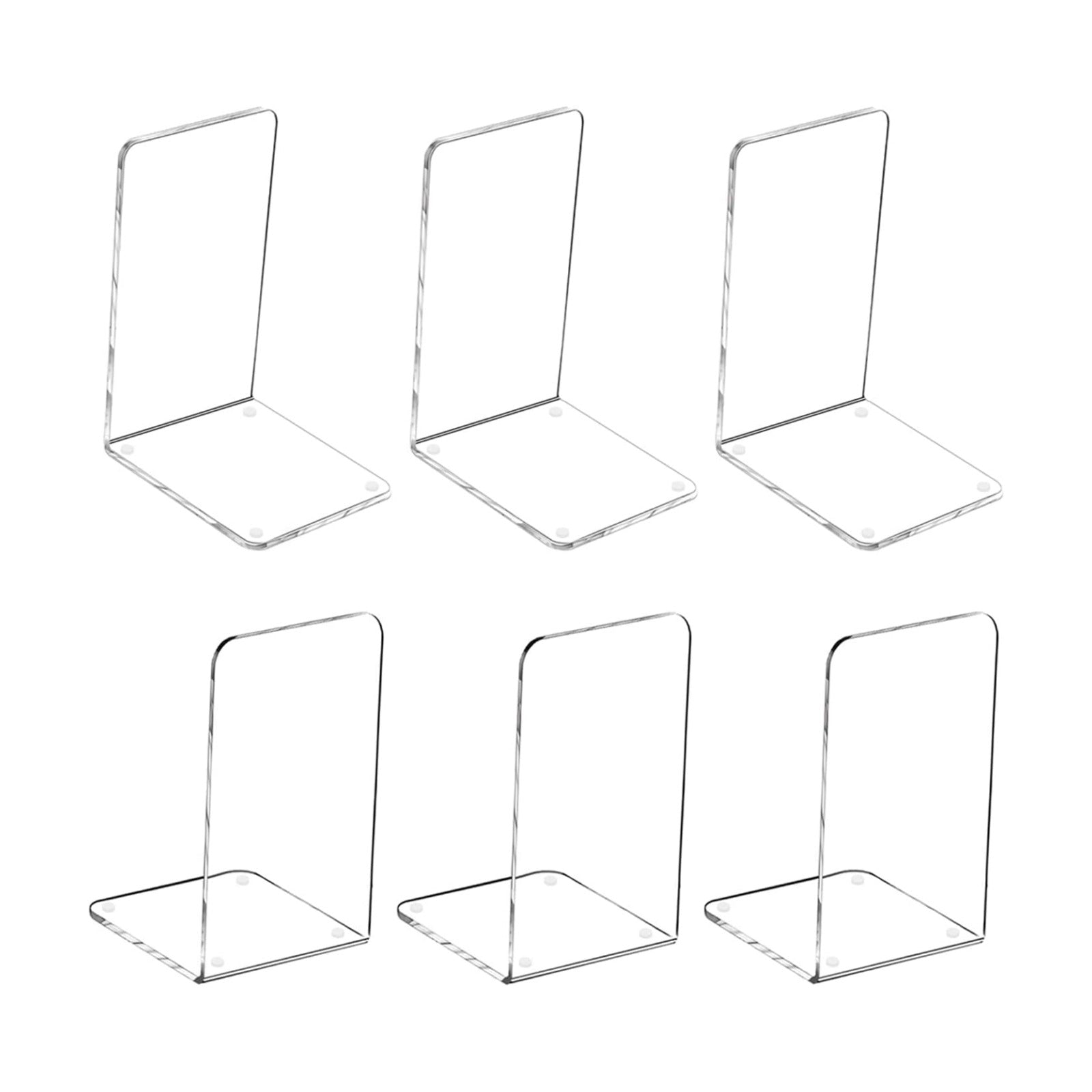 Acrylic Book Ends / 7.08 x 4.72 / Th:3mm/0.12 / Clear / Set of 6