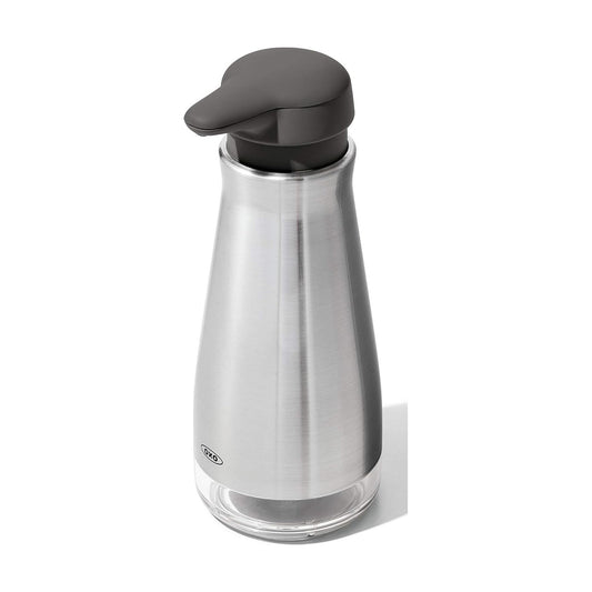 OXO Good Grips Stainless Steel Countertop Soap Dispenser | Refillable Soap Dispenser, Rust-Resistant Stainless Steel