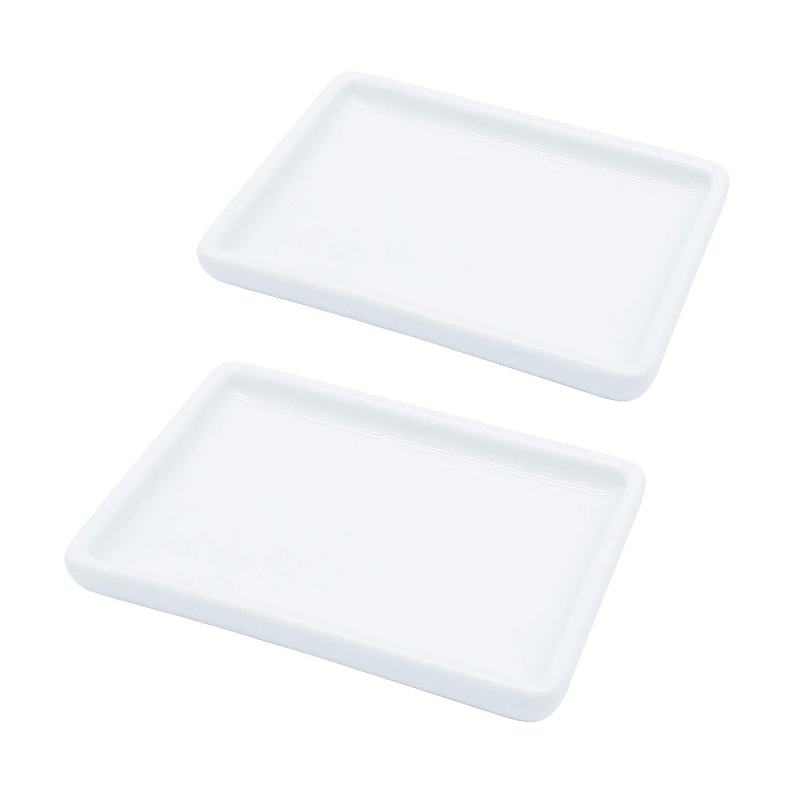 Ceramic Soap Dish for Shower Bar Soap Holder Palette for Watercolors Soap Tray / Set of 2