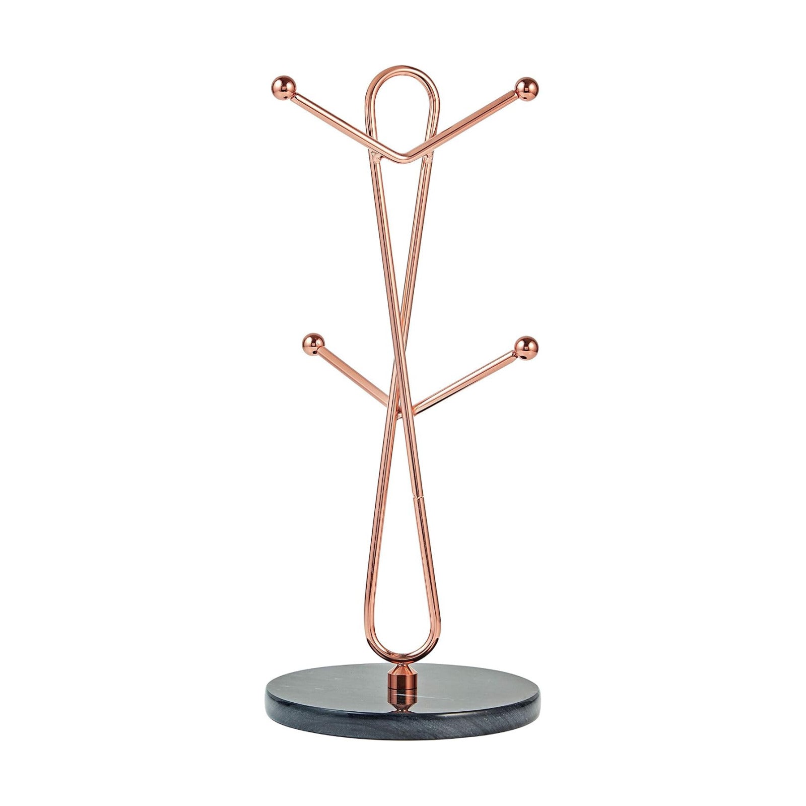 JEmarble Mug Holders with Copper Plated Standing(Black) Countertop Mug Tree, Coffee Mugs & Tea Cup Storage Rack, Coffee