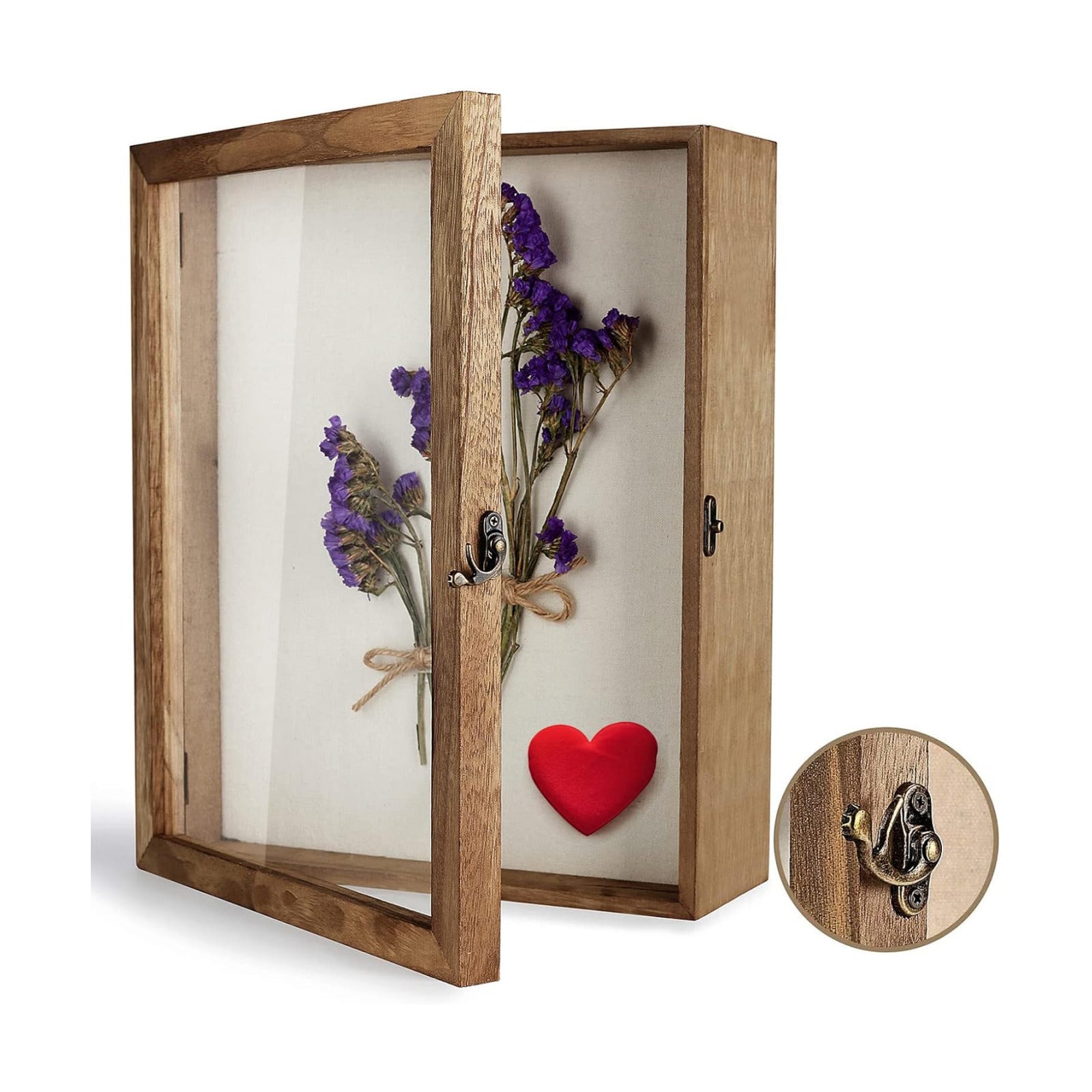 TJ.MOREE Shadow Box 11x14 Memory Display Case Wood Picture Frame Carbonized | Fits 10x13 Inserts with Linen Back &
