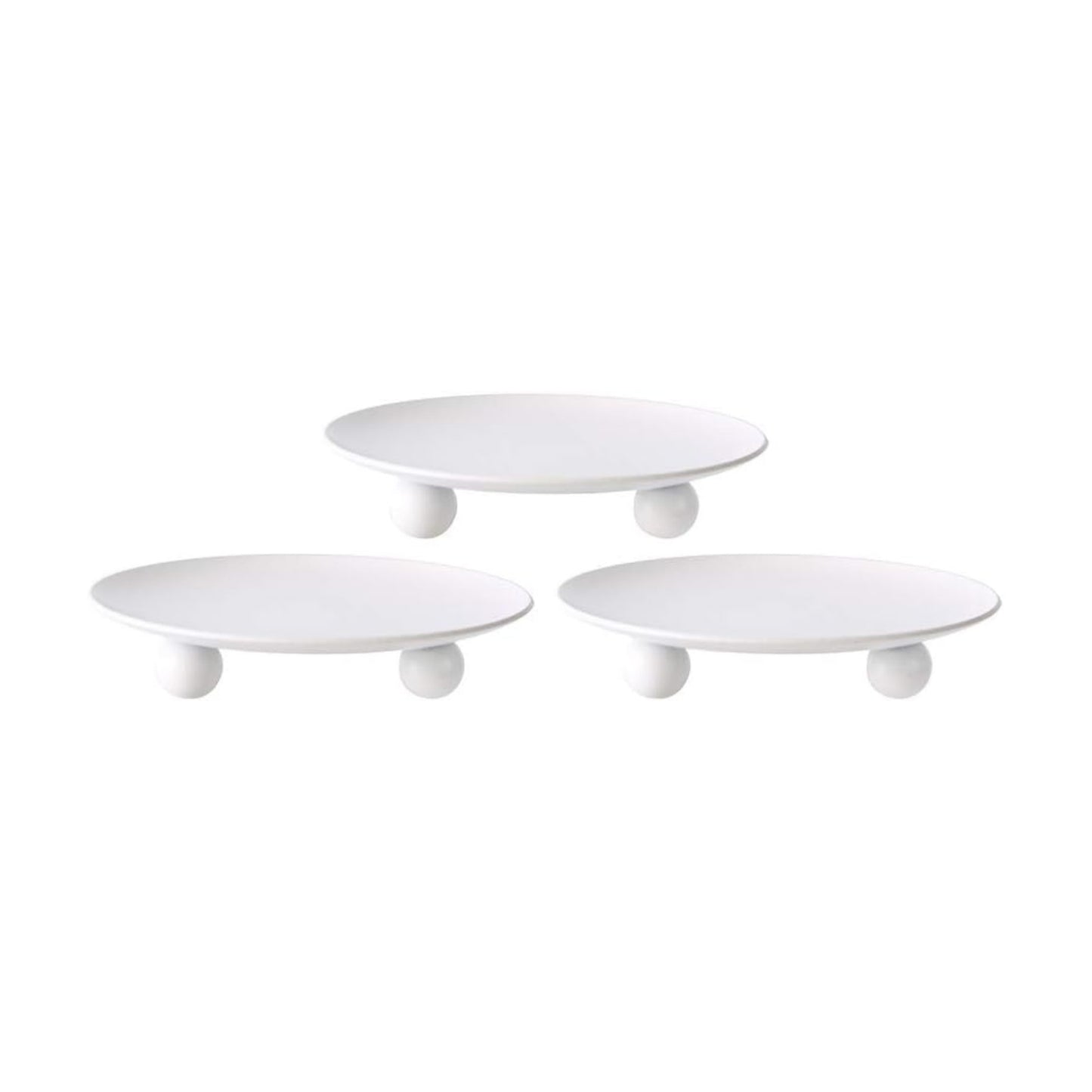 Iron Plate Candle Holder / White / Set of 3