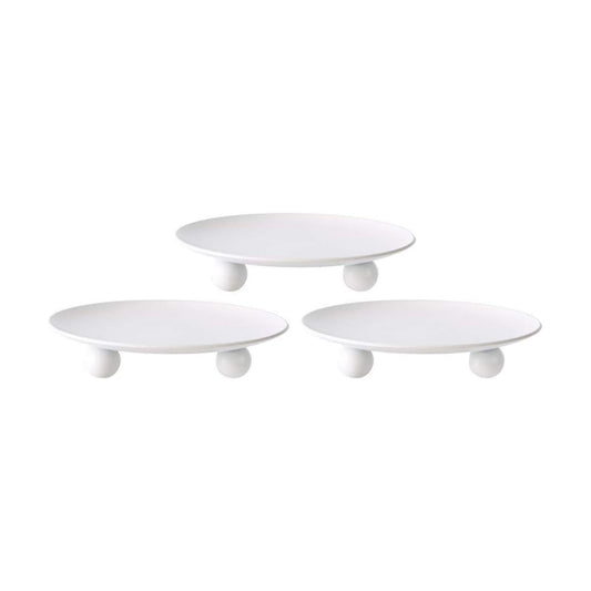 Iron Plate Candle Holder / White / Set of 3