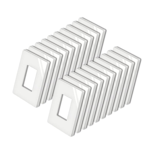 BESTTEN [20 Pack] 1 Gang Screwless Decorator Wall Plate, Midsize Switch Plate, Midway Receptacle Outlet Cover, USWP4