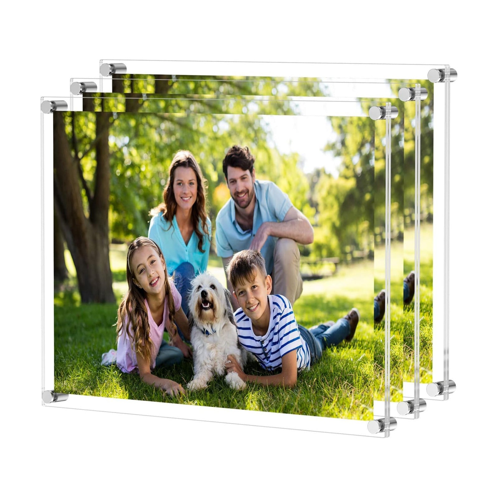 NIUBEE 16x20 Clear Acrylic Picture Frame Floating Wall Mount 3 Pack | Frameless Picture Frame for Poster Photography
