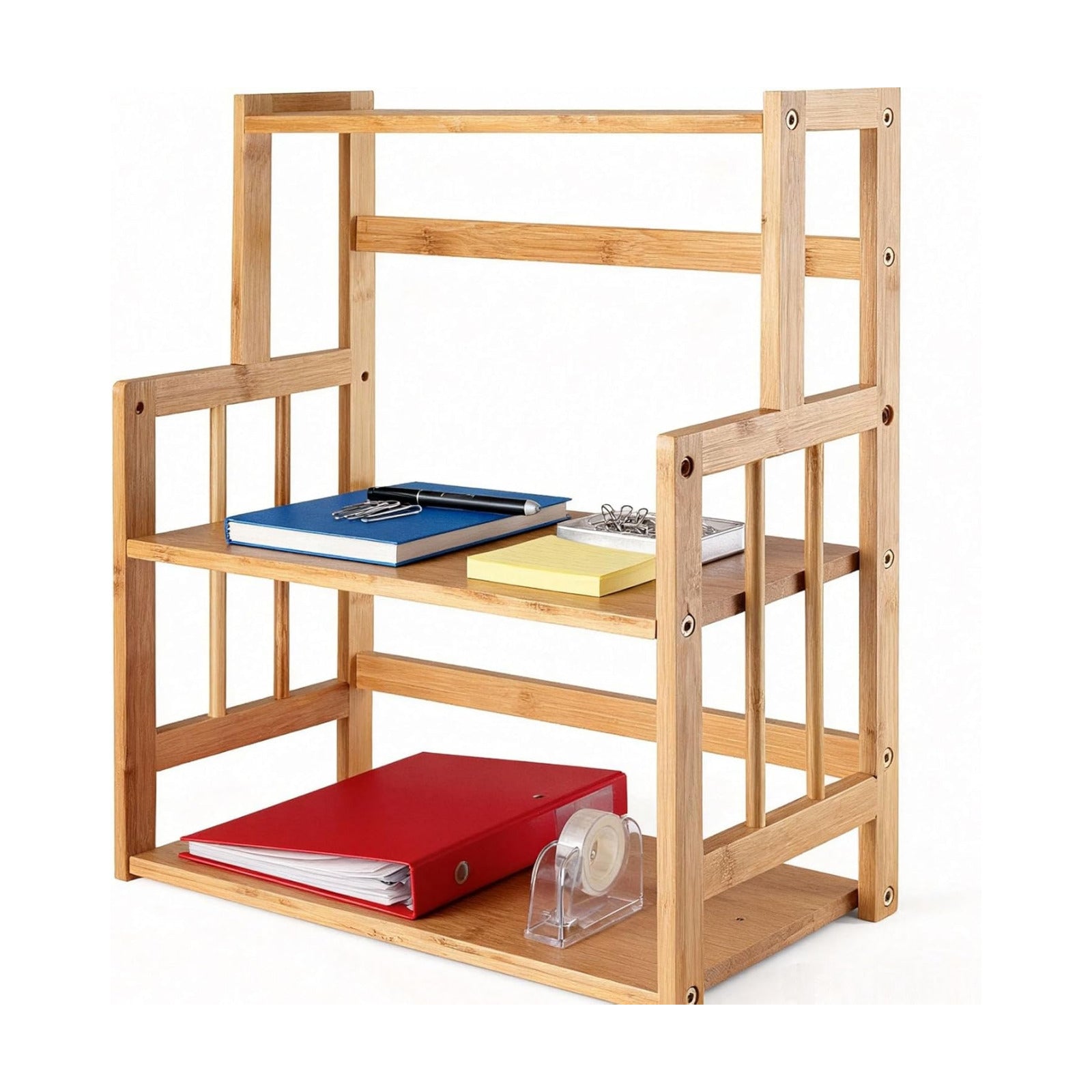 Bamboo Spice Rack 3-Tier Kitchen Countertop Organizer, Adjustable Shelf Pantry Storage Stand for Herbs, Jars, and