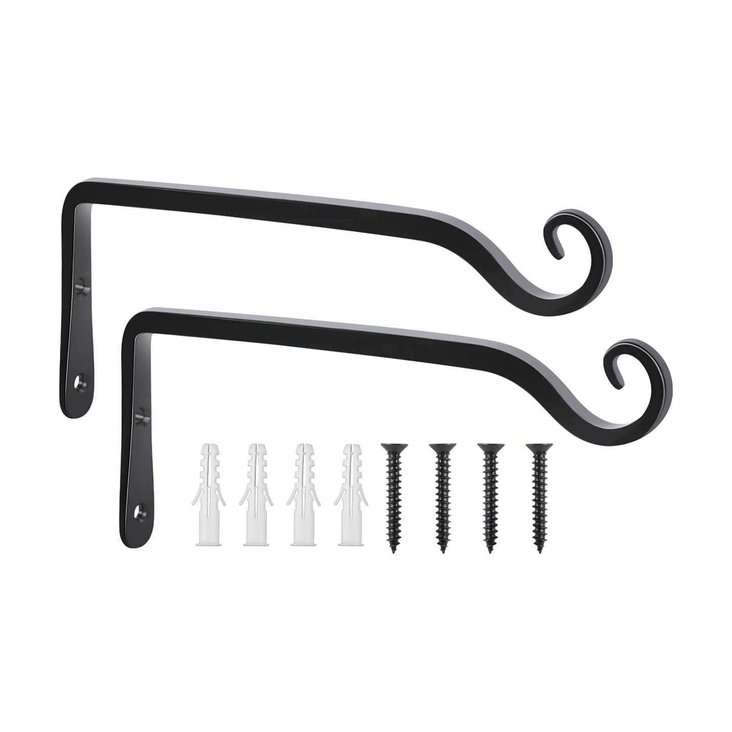 Heavy Duty Metal Plant Brackets / 10 Inch / Black-l / Set of 2
