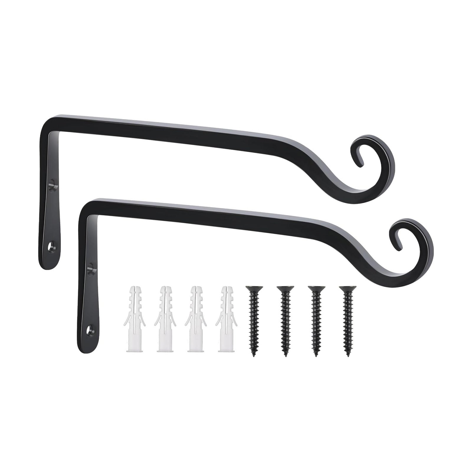 Heavy Duty Metal Plant Brackets / 10 Inch / Black-l / Set of 2