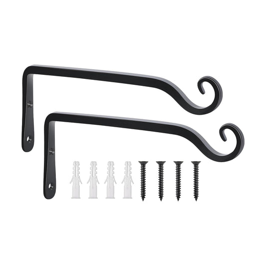 Heavy Duty Metal Plant Brackets / 10 Inch / Black-l / Set of 2