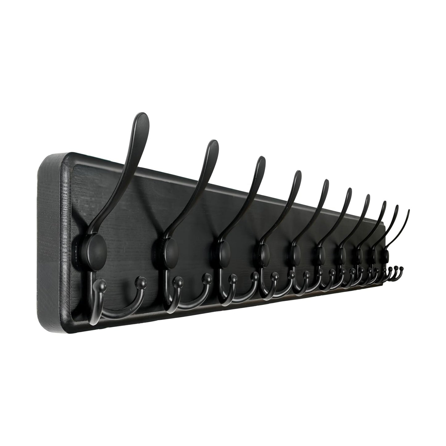 WEBI Coat Rack Wall Mount,38 9/16" Long,10 Tri Hooks for Hanging Coats,16" Hole to Hole,Coat Hooks Wall Mounted Coat