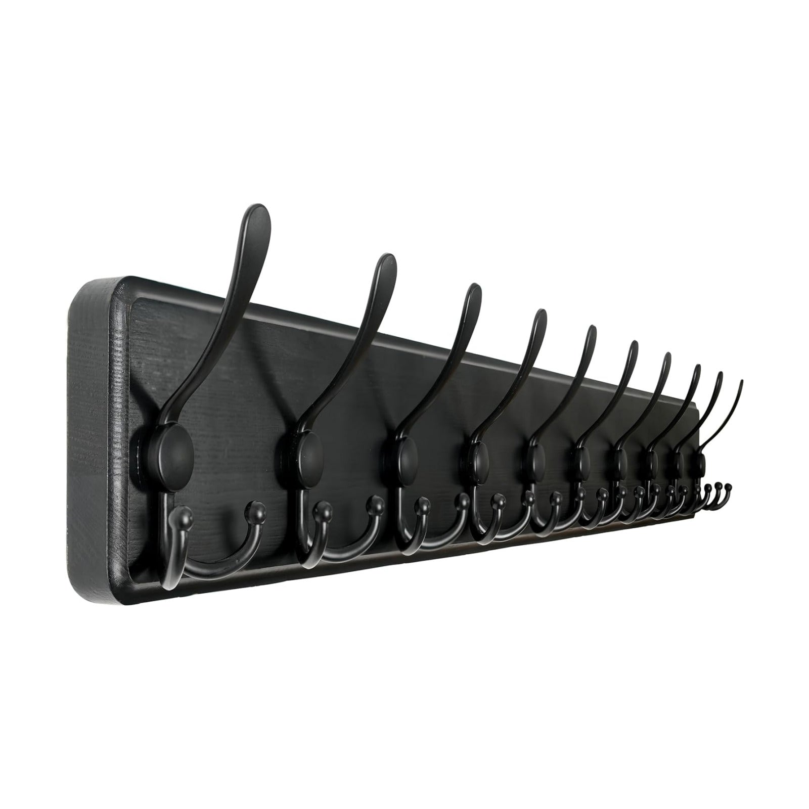 WEBI Coat Rack Wall Mount,38 9/16" Long,10 Tri Hooks for Hanging Coats,16" Hole to Hole,Coat Hooks Wall Mounted Coat