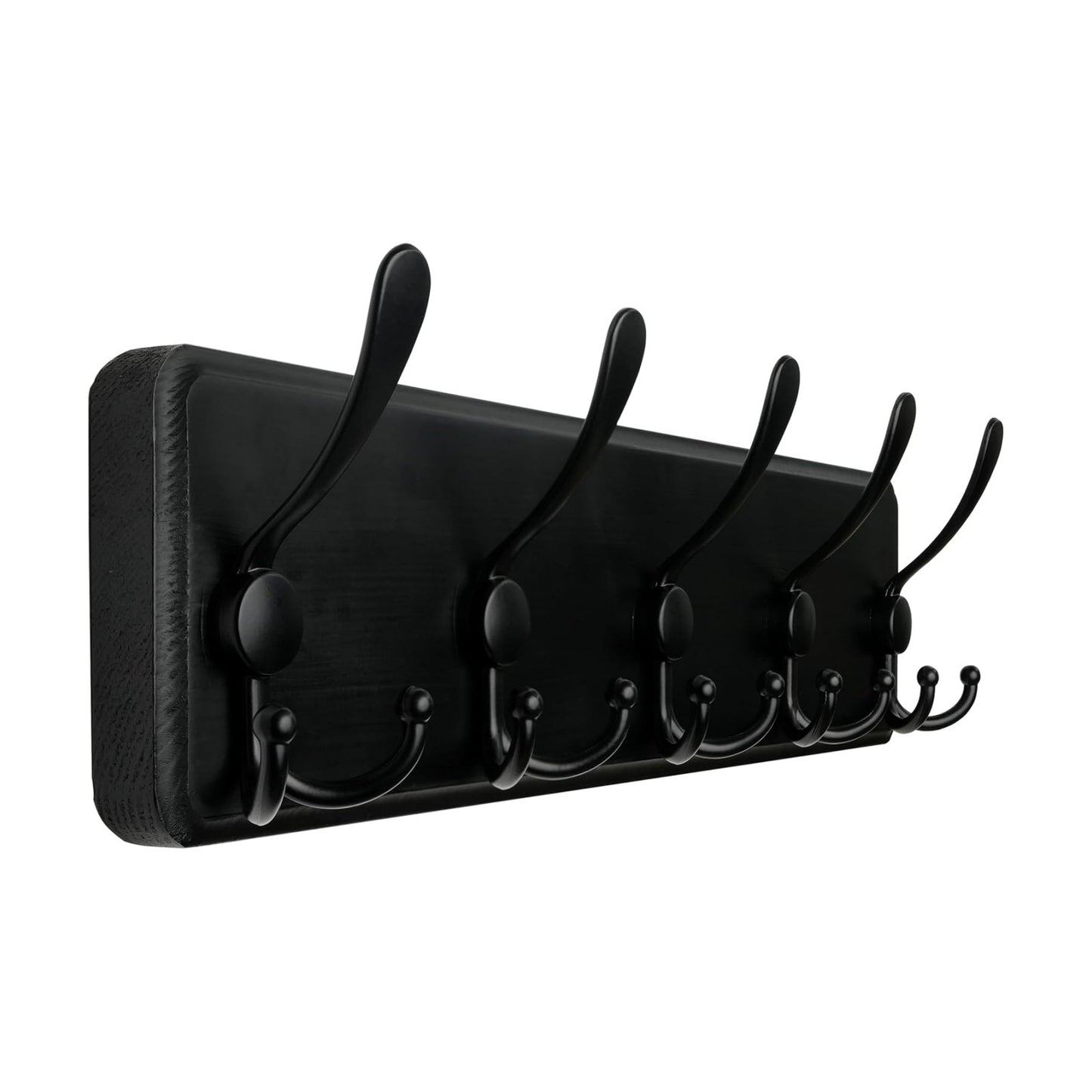 WEBI Coat Rack Wall Mount,Coat Hooks Wall Mounted Rustic,16" Hole to Hole,Large Coat Hanger Wall,Wood Hook Rack,5