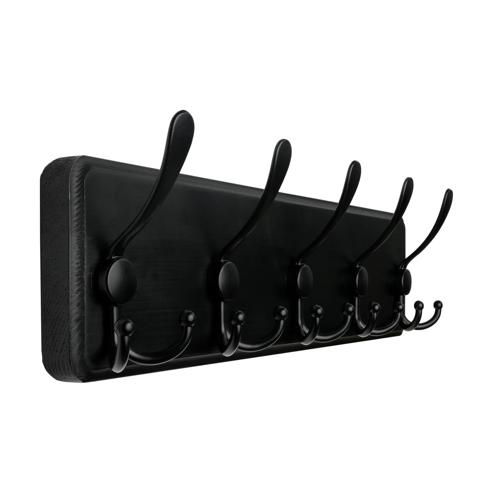 WEBI Coat Rack Wall Mount,Coat Hooks Wall Mounted Rustic,16" Hole to Hole,Large Coat Hanger Wall,Wood Hook Rack,5
