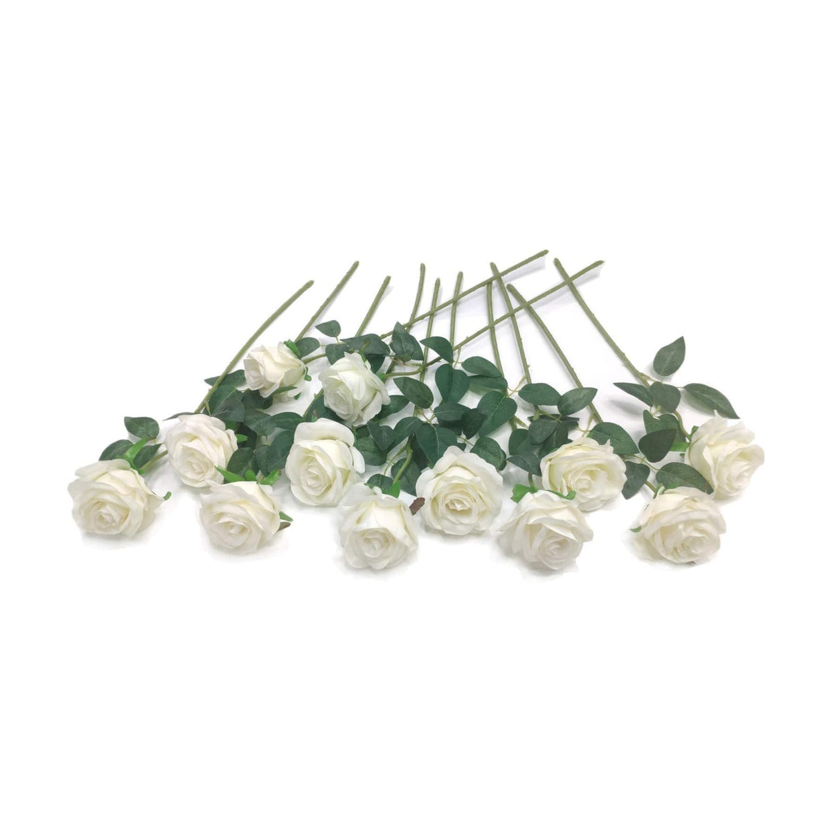 Laelfe 12 PCS Artificial Flowers Roses Silk Flowers Fake Long Stem Artificial Roses for Home Wedding Bathroom Kitchen Decorations