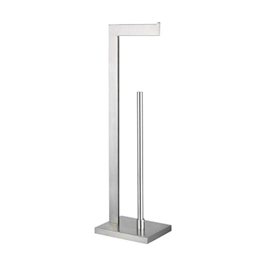 GERZWY Toilet Paper Holder Free Standing with Reserve, SUS 304 Stainless Steel Lavatory Tissue Roll Holder Floor Stand