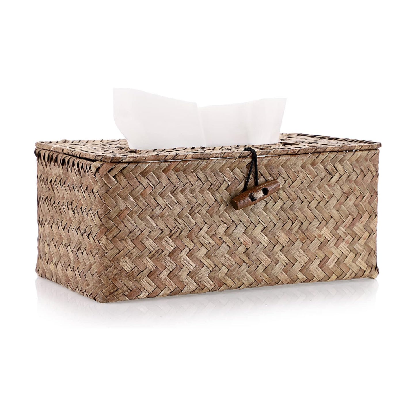 Tissue Box Cover Rectangle Tissue Box Seagrass Tissue Box Holder Woven Tissue / Coffee / Medium