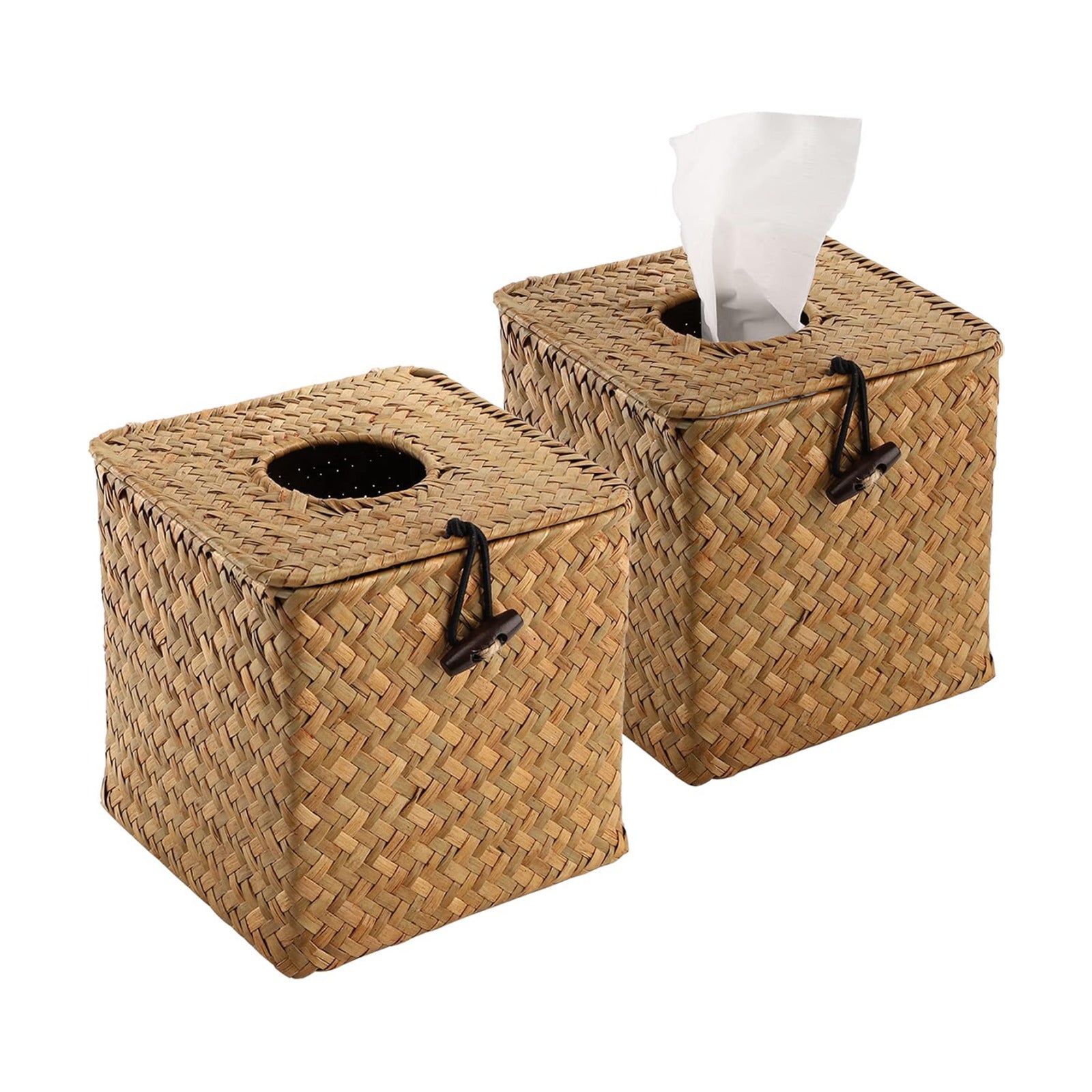 Decorative Woven Paper Holder Napkin Dispense / 5 x 5 x 5 / Set of 2