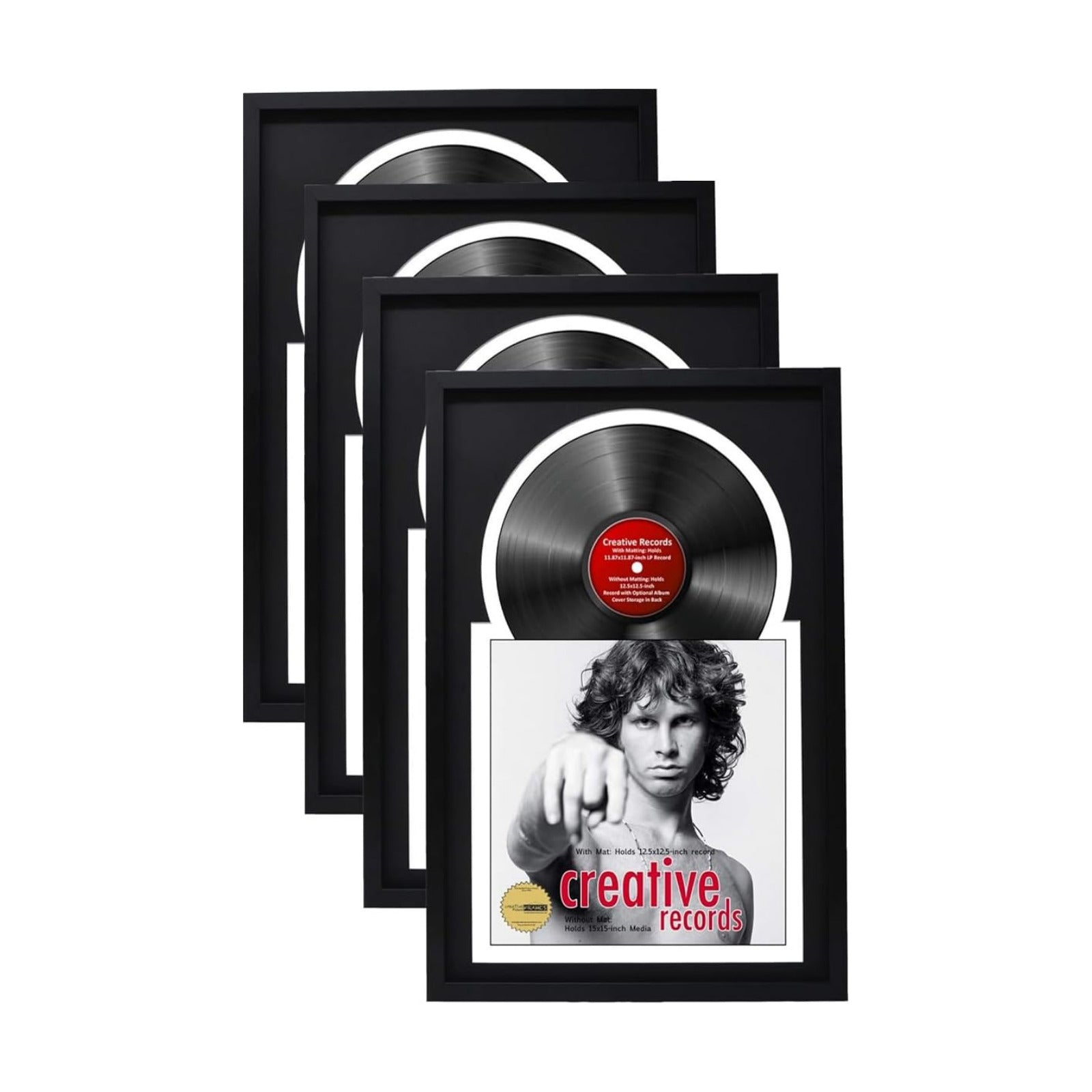 16" x 24" Jukebox Vinyl Frame Display with Double Black-White Matting, LP Record Album Frame for Wall Decor