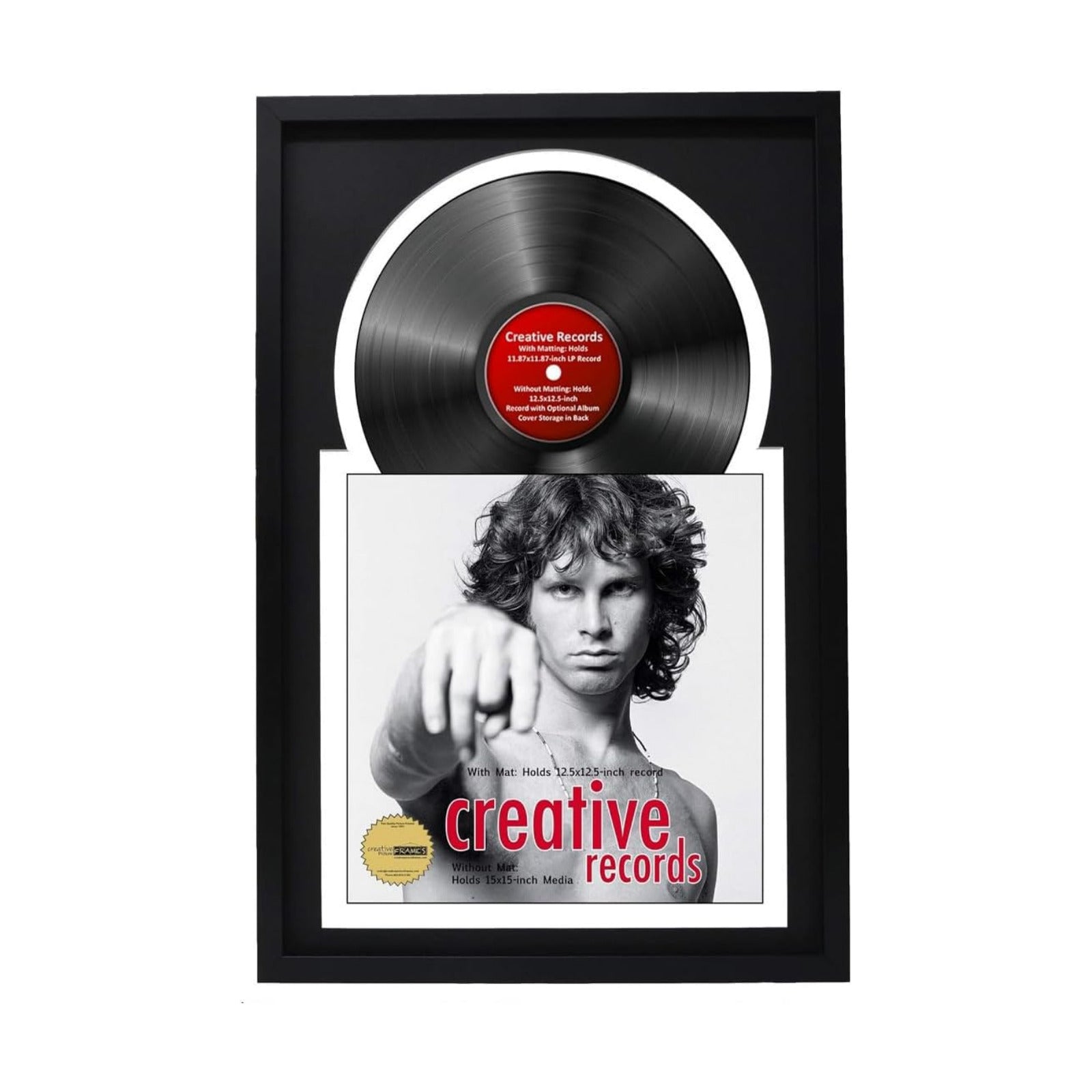 16" x 24" Jukebox Vinyl Frame Display with Double Black-White Matting, LP Record Album Frame for Wall Decor