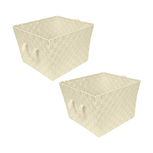 Decorative Storage Basket / Large / Ivory / Set of 2