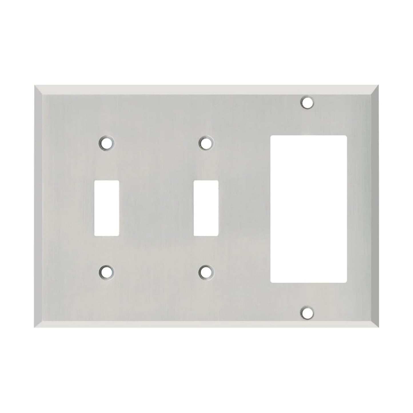Polished Nickel Outlet Wall Plate | 2 Toggle - 1 GFI Rocker | 6.25" x 4.5" | Hand-Polished Brass Construction