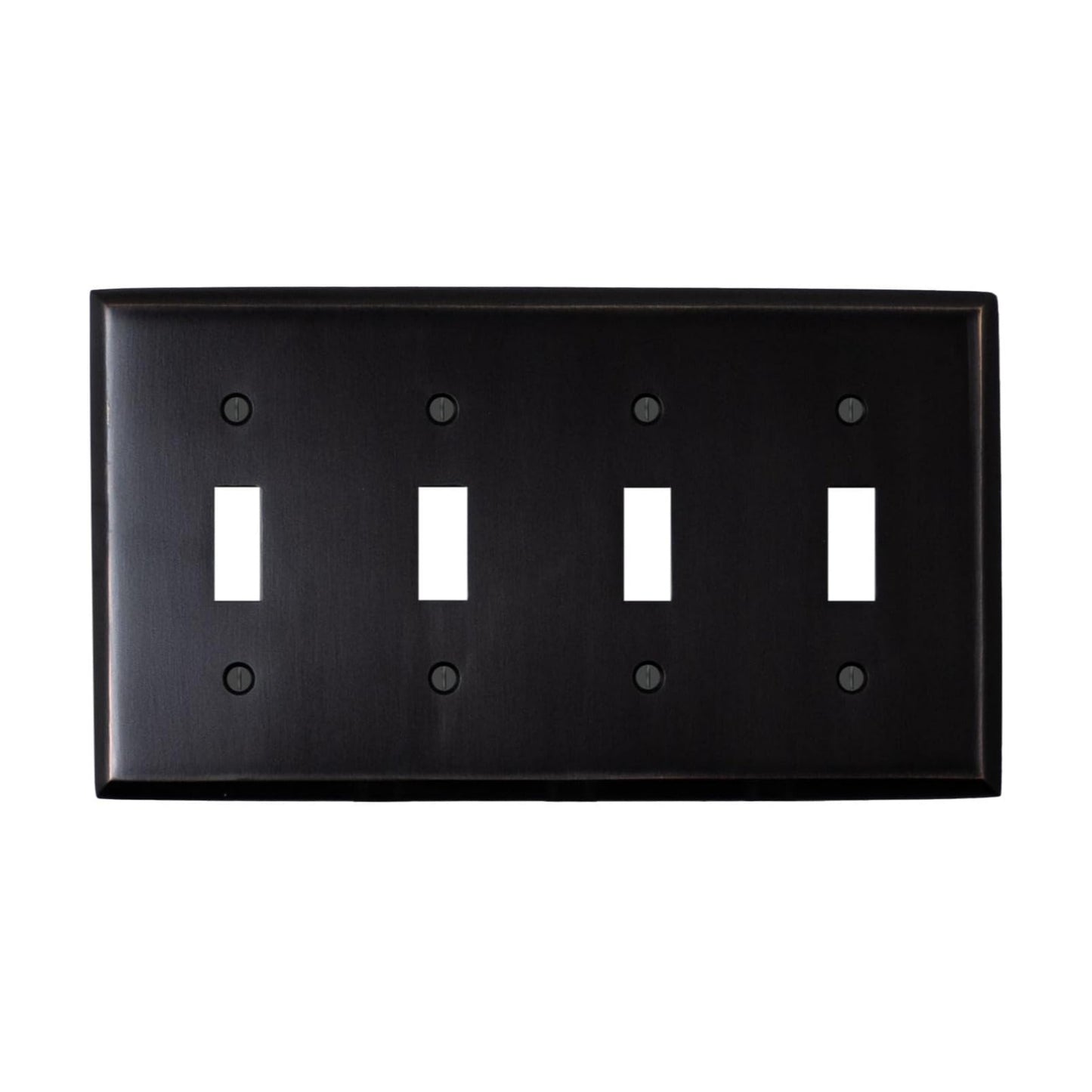 Quad Light Switch Plate GFCI Decorative Wall Plate Outlet Cover | 4 Toggle Oil Rubbed Bronze Electrical Faceplate