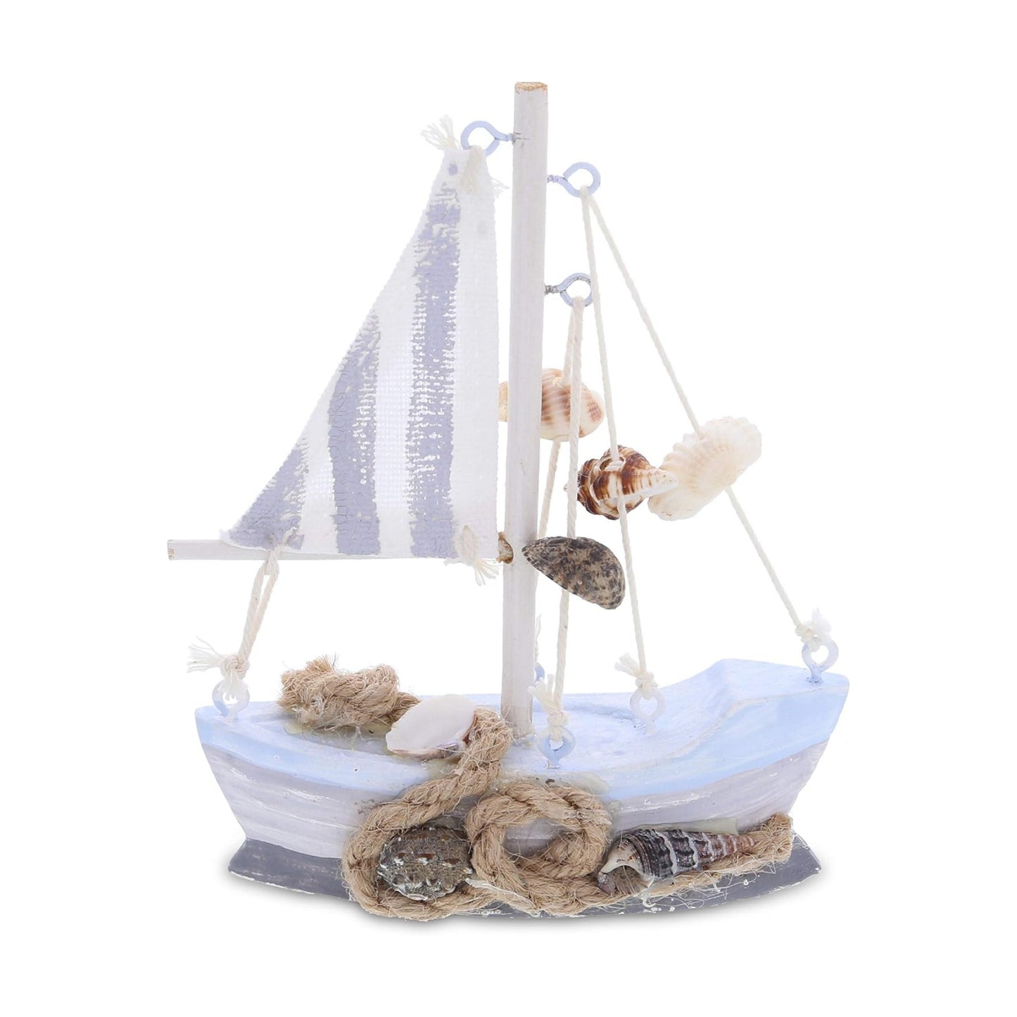Mini Moonlight Wooden Sailboat Decor