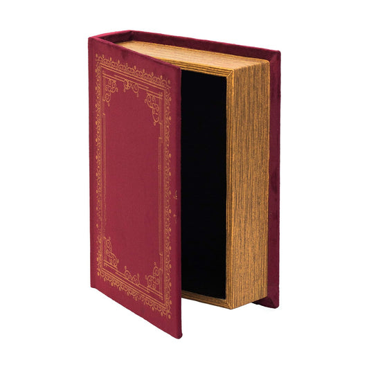 Decorative Vintage Book Shaped Trinket Storage Box / Red
