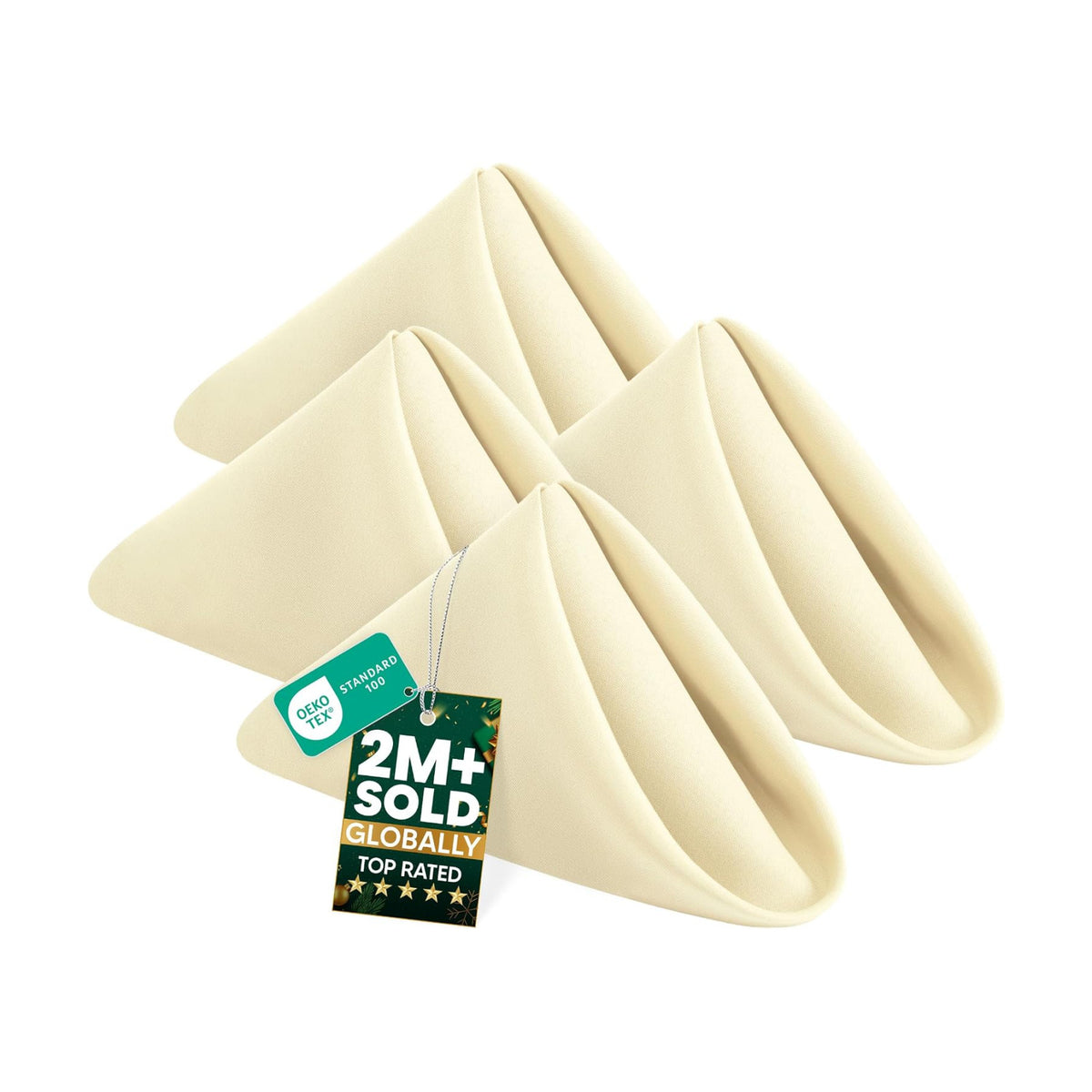 Utopia Home [24 Pack, Ivory] Cloth Napkins 17x17 Inches, 100% Polyester