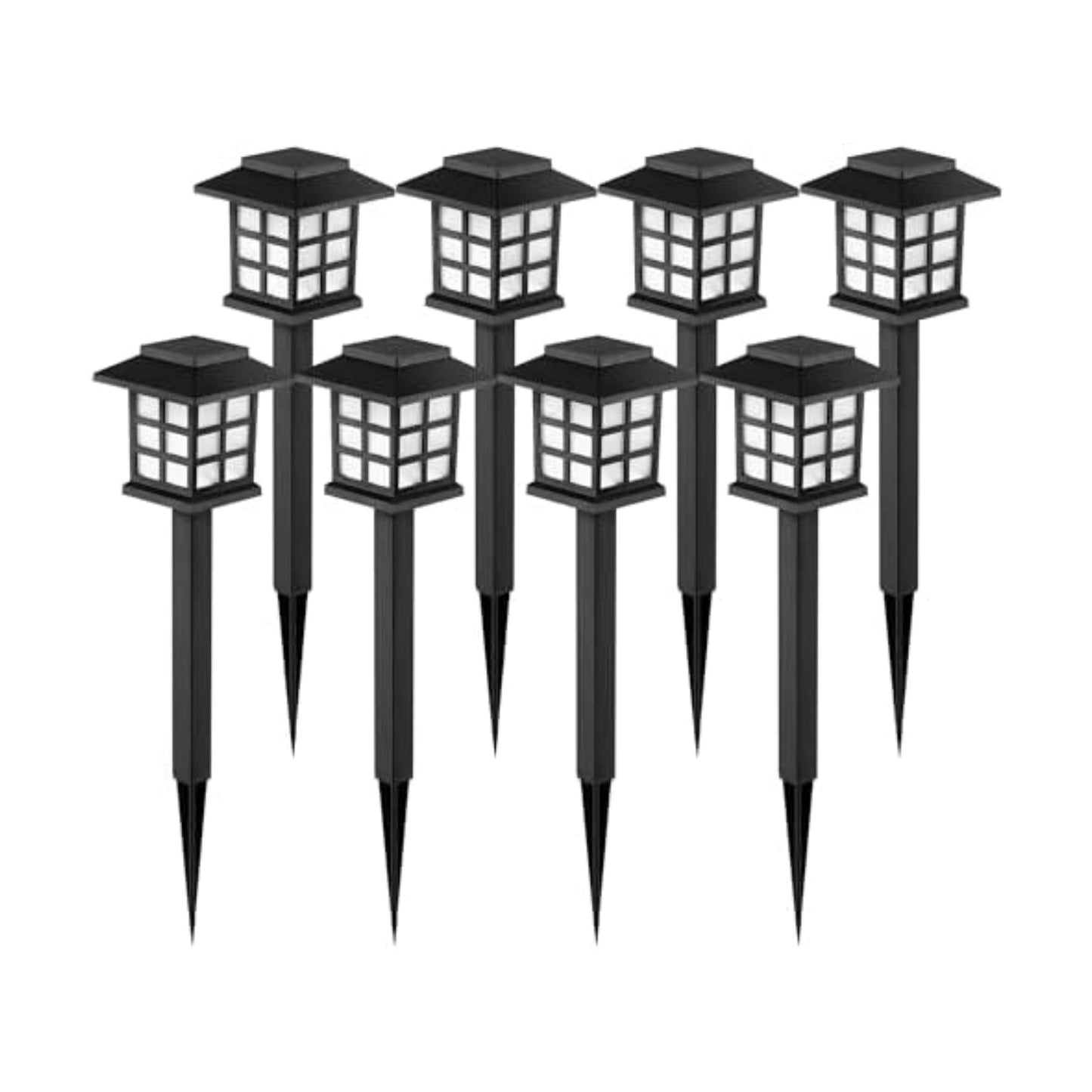 GIGALUMI Solar Lights Outdoor Waterproof 8 Pack, LED Garden Decor