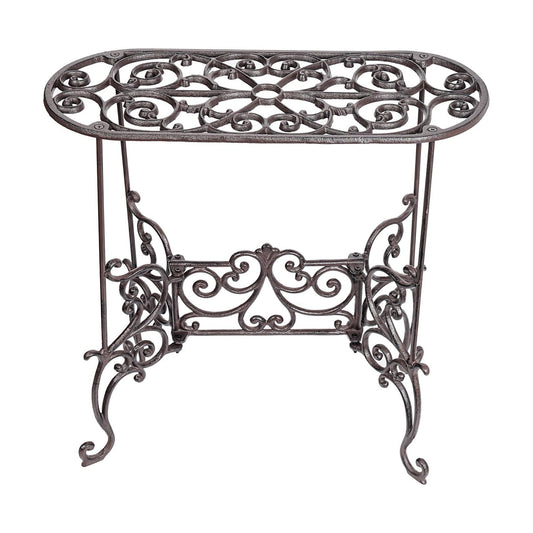 Sungmor Heavy Duty Cast Iron Potted Plant Stand Garden Table - 22.6IN. 1 Tier Metal Stands - Decorative & Vintage Style