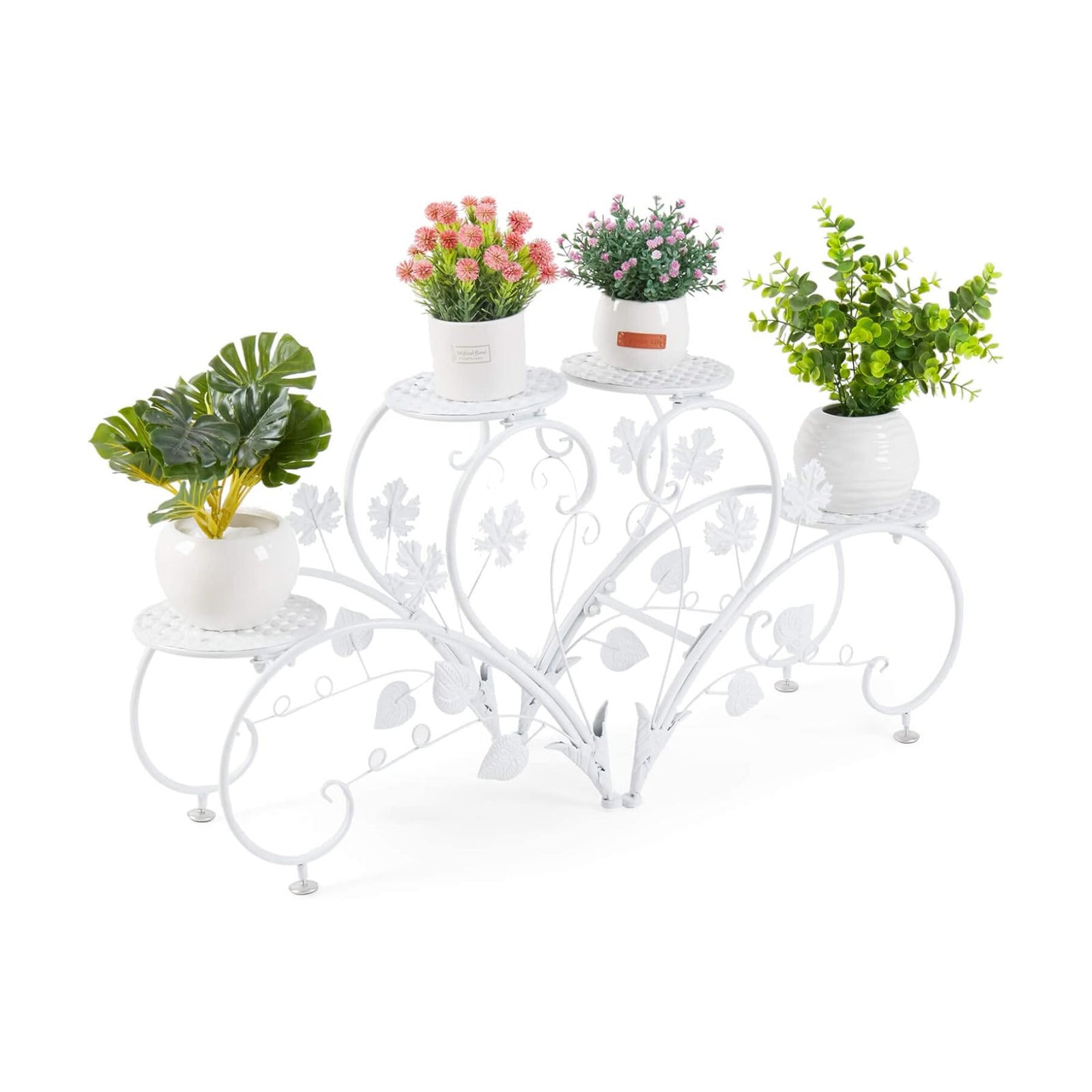 unho Plant Stand Heart Shaped: Set of 2 Metal Flower Racks outdoor | Potted Iron Planter Display Shelves Holder for